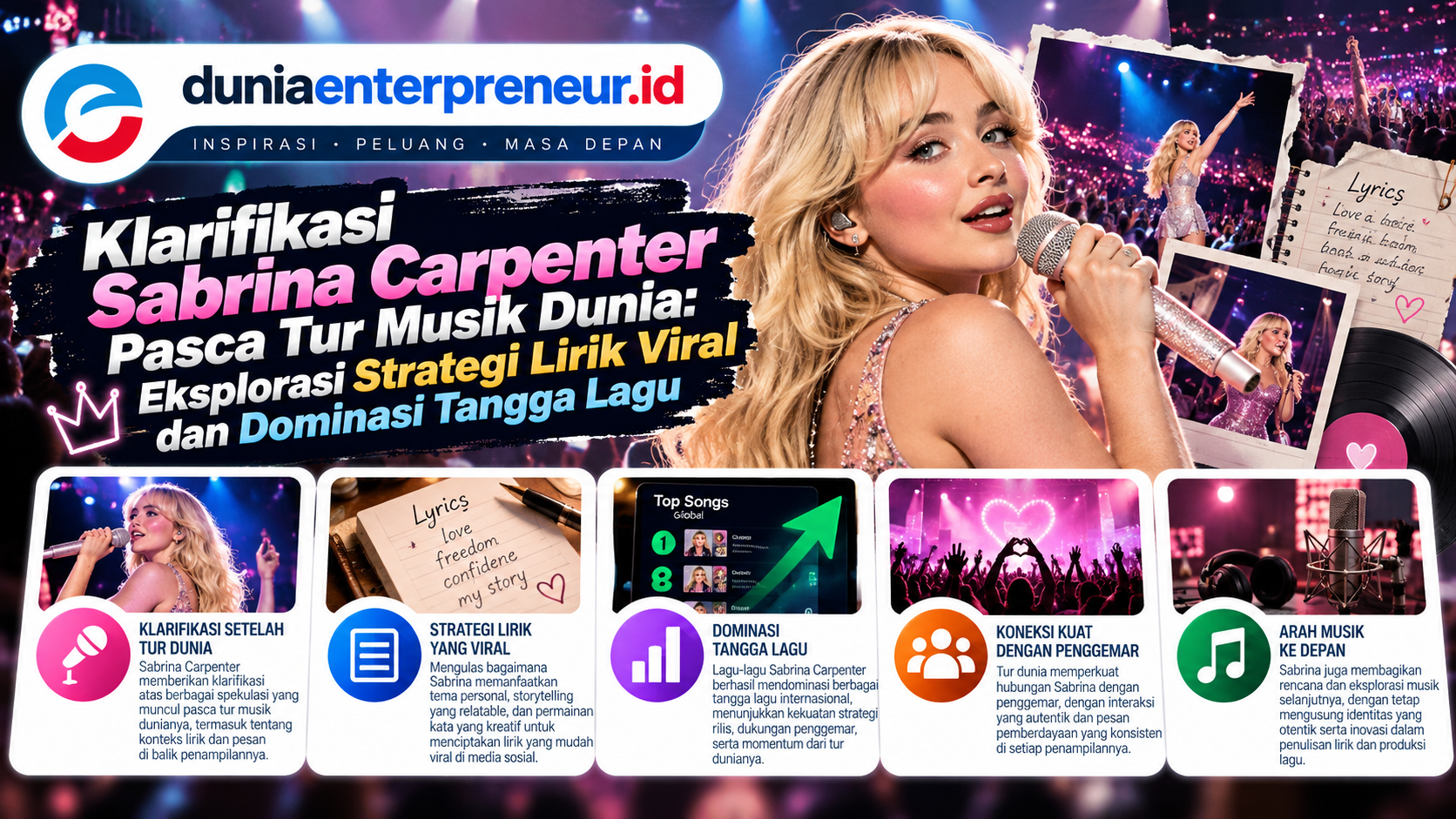 Klarifikasi Sabrina Carpenter Pasca Tur Musik Dunia: Strategi Lirik Viral dan Performa Tangga Lagu