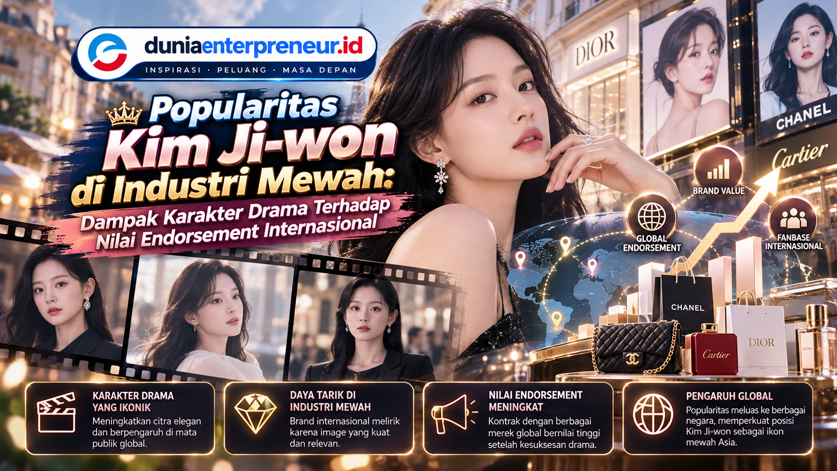 Popularitas Kim Ji-won di Industri Mewah dan Pengaruh Karakter Drama terhadap Endorsement Global