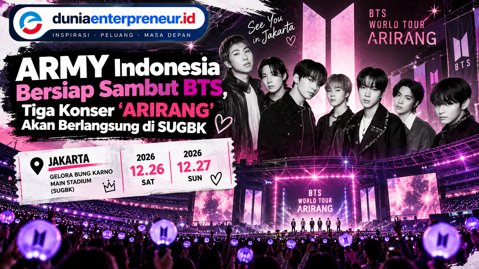 ARMY Indonesia Bersiap Sambut BTS, Tiga Konser ‘ARIRANG’ Akan Berlangsung di SUGBK