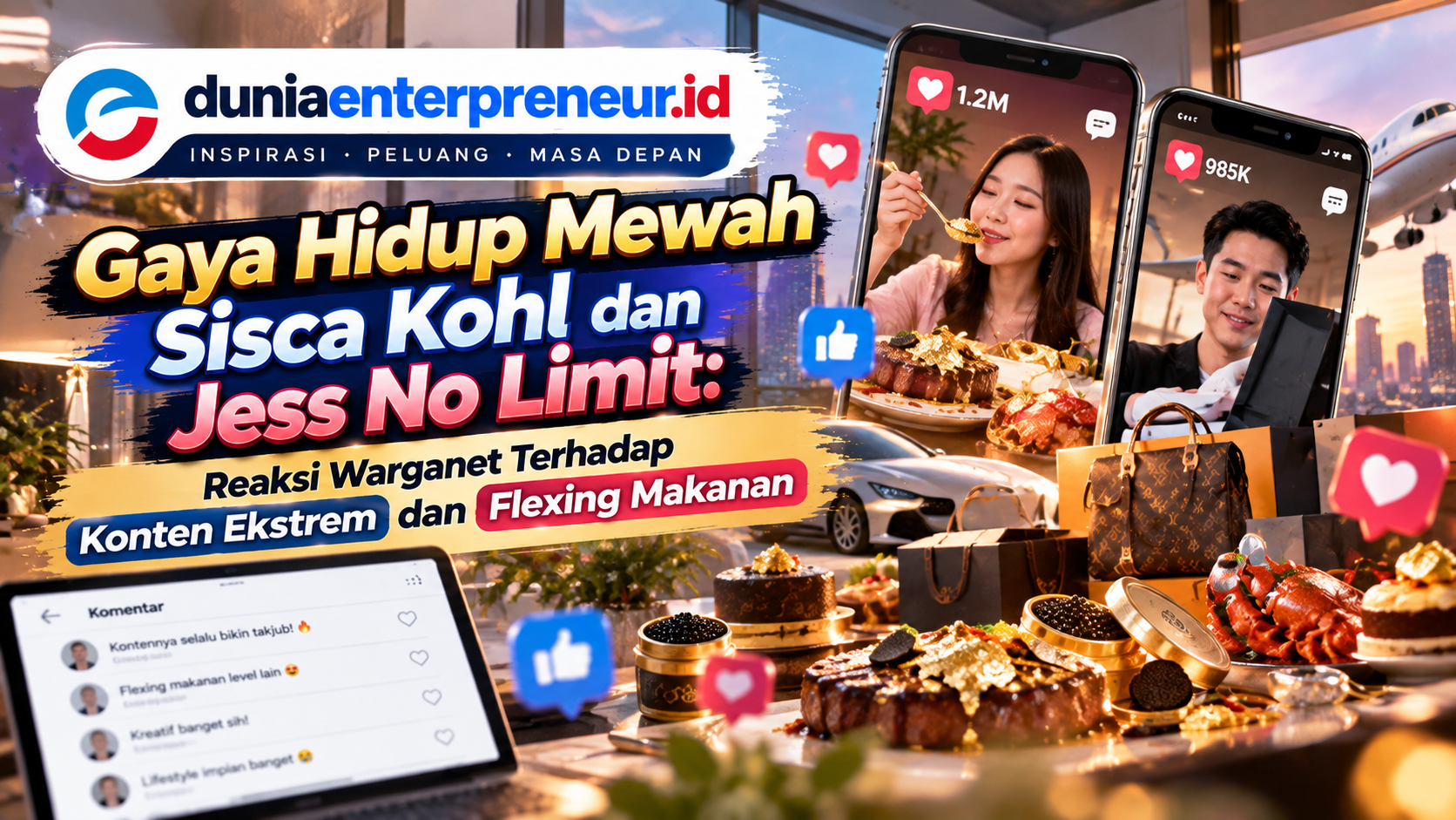 Gaya Hidup Mewah Sisca Kohl dan Jess No Limit: Reaksi Warganet Terhadap Konten Ekstrem dan Flexing Makanan
