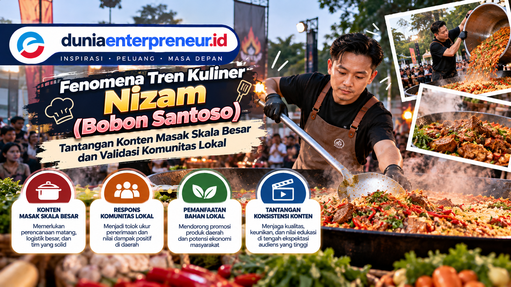 Fenomena Tren Kuliner Nizam (Bobon Santoso): Tantangan Konten Masak Skala Besar dan Validasi Komunitas Lokal