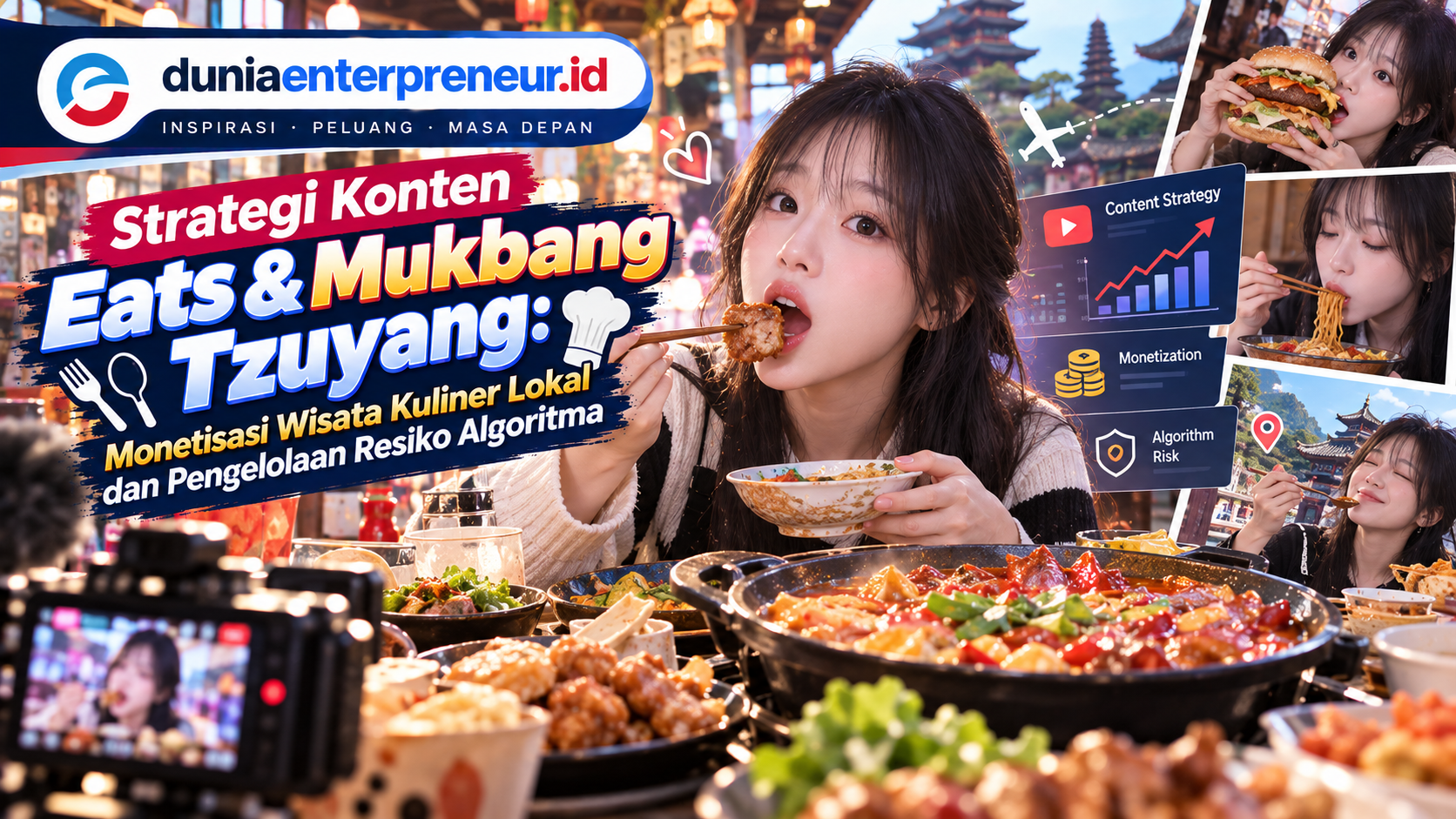 Strategi Konten Eats & Mukbang Tzuyang: Monetisasi Wisata Kuliner Lokal dan Pengelolaan Risiko Algoritma