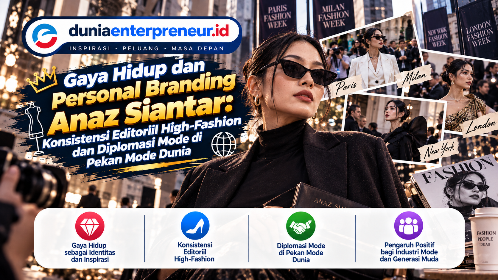 Gaya Hidup dan Personal Branding Anaz Siantar: Konsistensi Editorial High-Fashion dan Diplomasi Mode di Pekan Mode Dunia