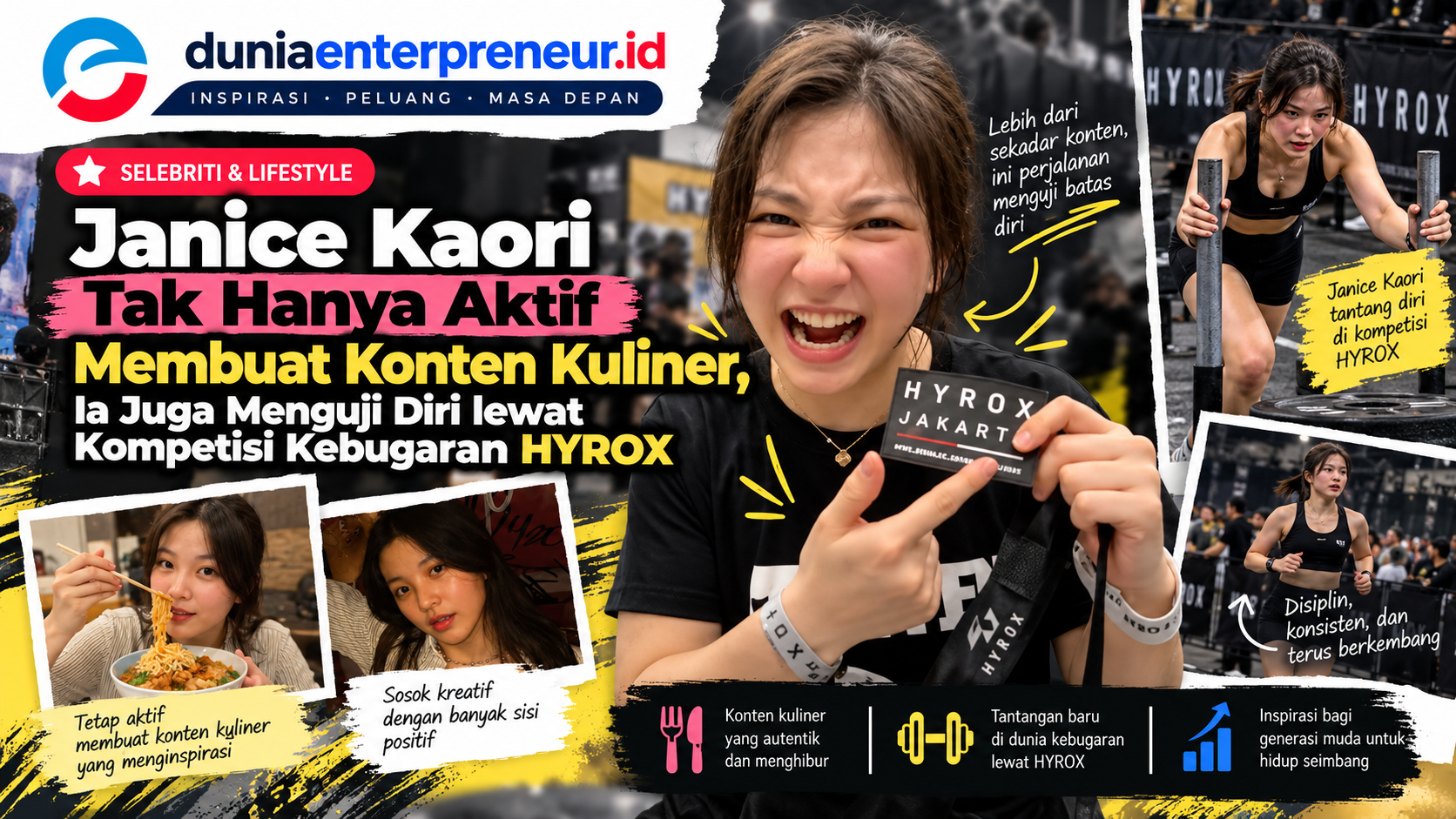 Janice Kaori Tak Hanya Aktif Membuat Konten Kuliner, Ia Juga Menguji Diri lewat Kompetisi Kebugaran HYROX